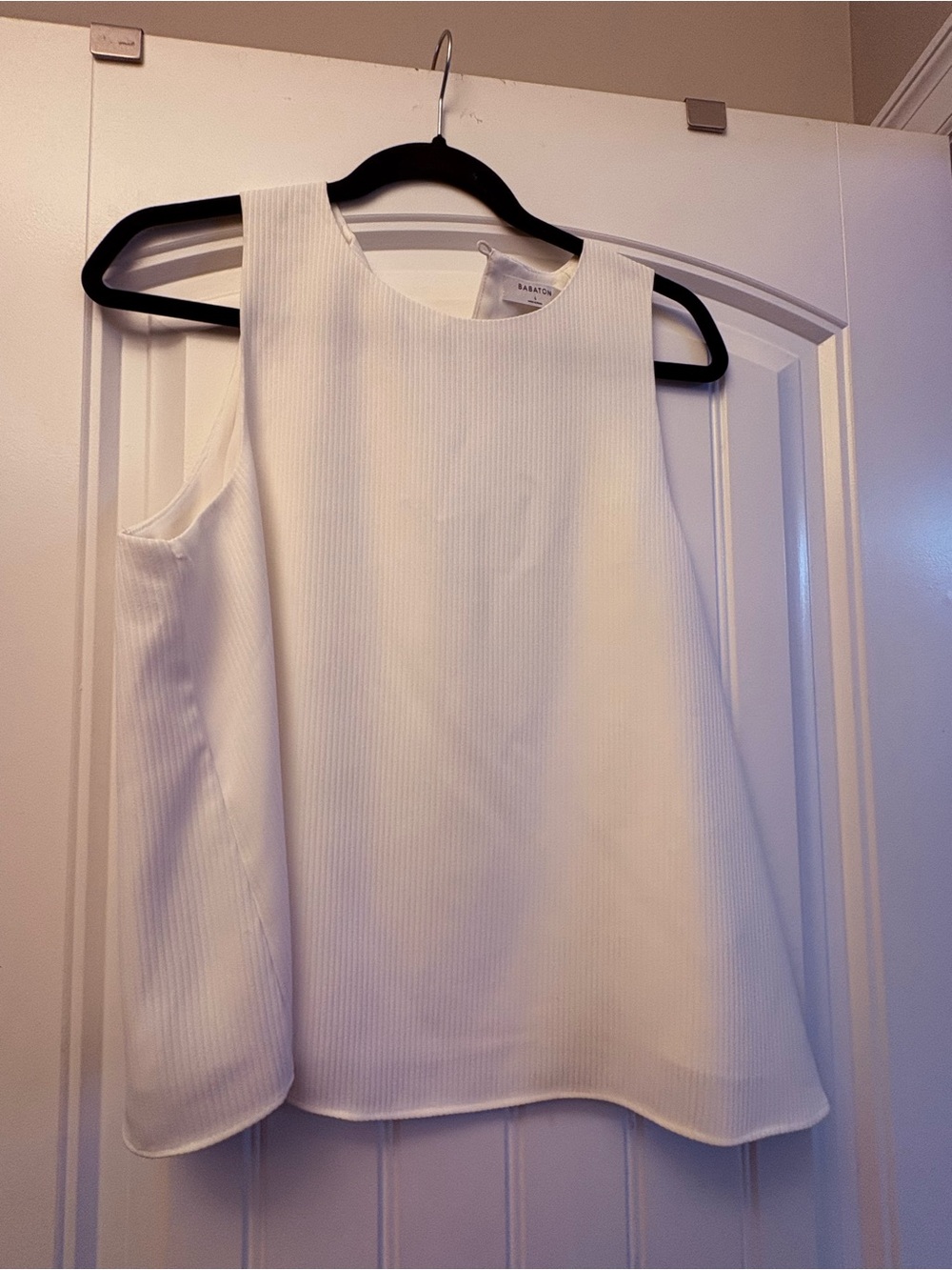 Aritzia Sleeveless Cream Ribbed Tank